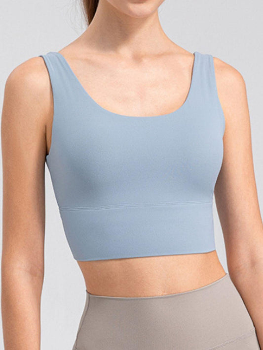 Scoop Neck Wide Strap Active Tank - Znvia