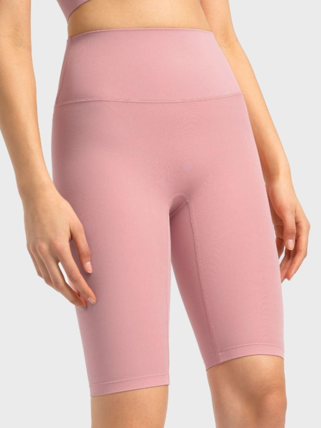High Rise Wide Waistband Active Shorts - Znvia