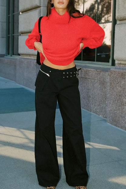 Wide Leg Jeans with Pockets - Znvia