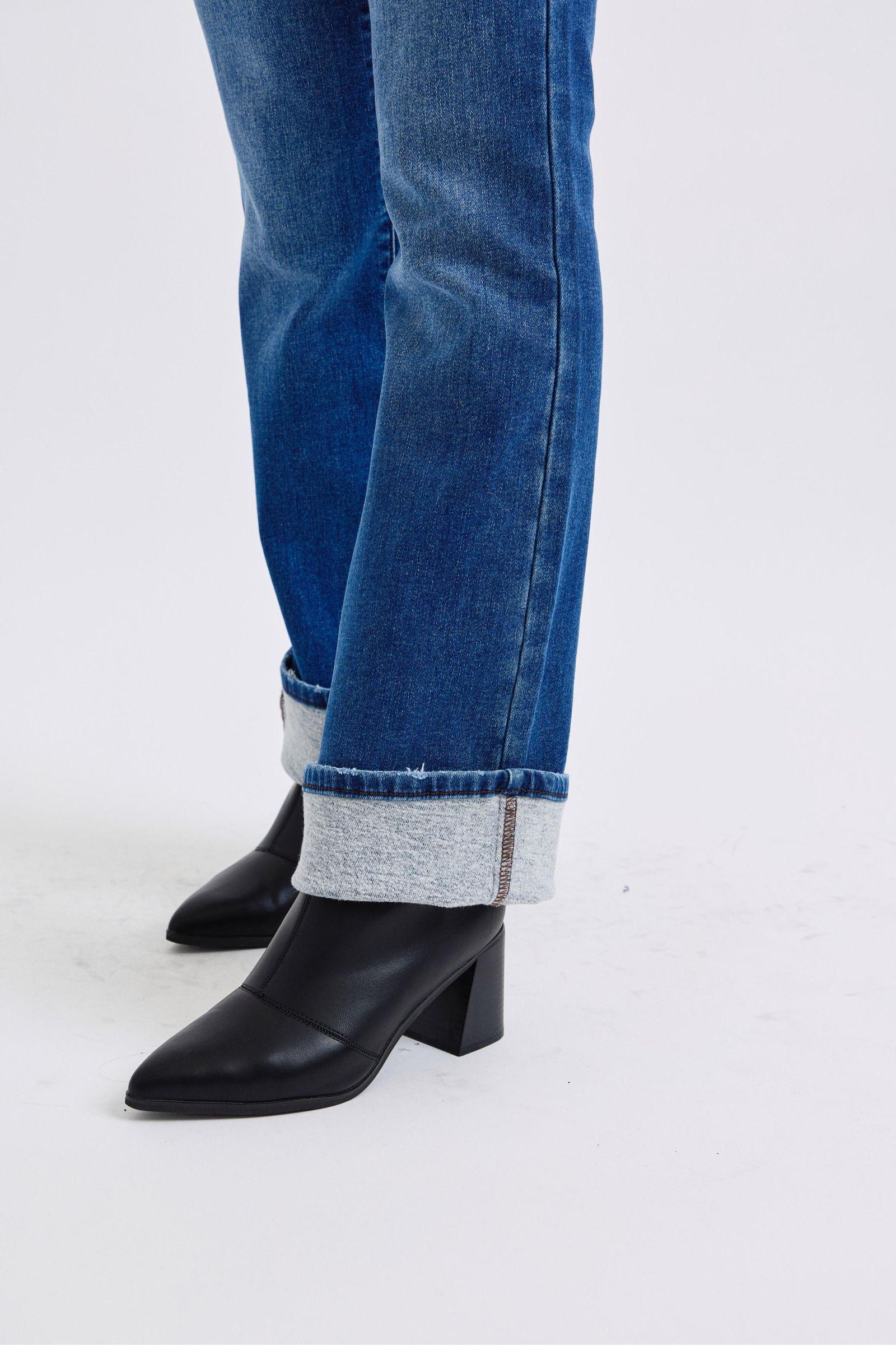 Full Size Run Mid-Rise Bootcut Jeans with Thermal Lining - Znvia