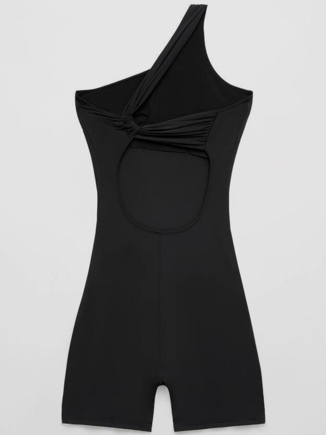 Single Shoulder Active Romper – Elevate Your Activewear Game with Effortless Style! - Znvia
