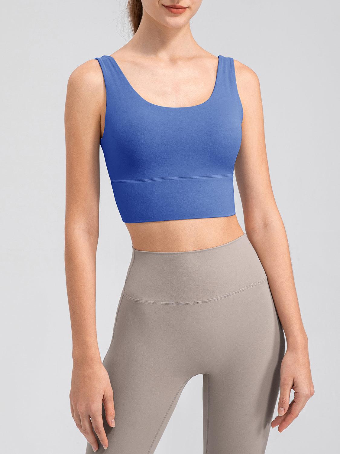 Scoop Neck Wide Strap Active Tank - Znvia