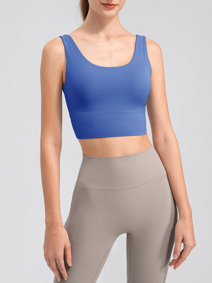 Scoop Neck Wide Strap Active Tank - Znvia