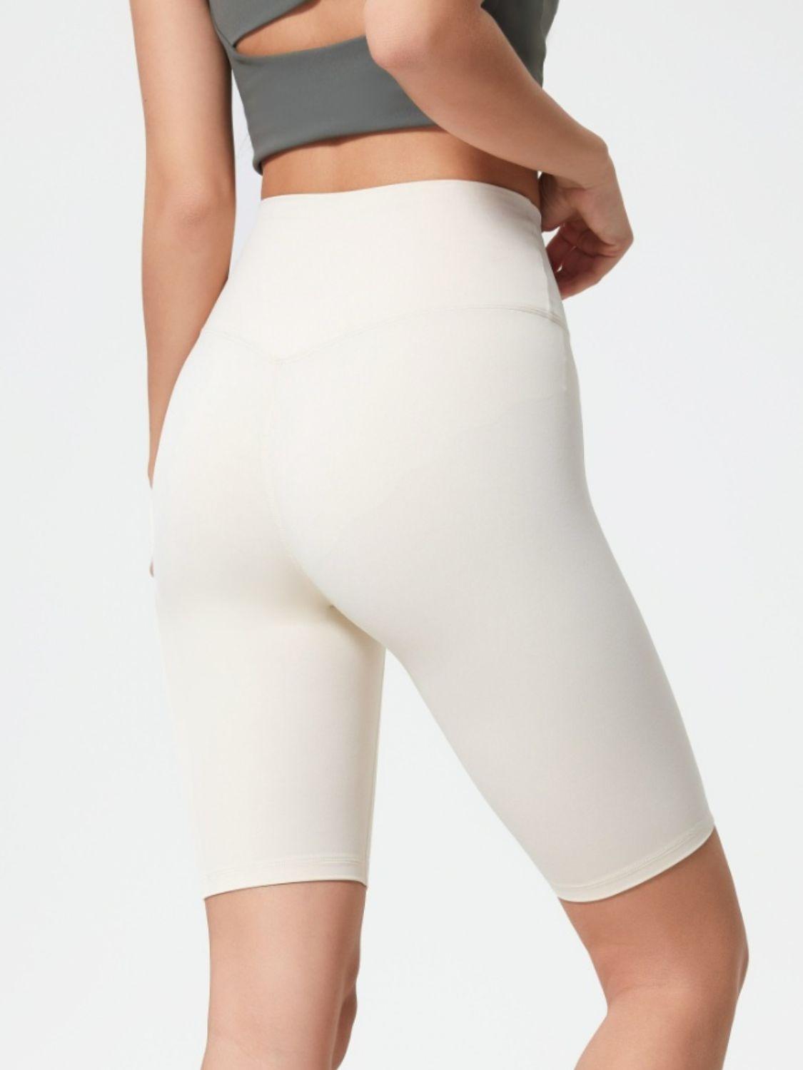 High Rise Wide Waistband Active Shorts - Znvia