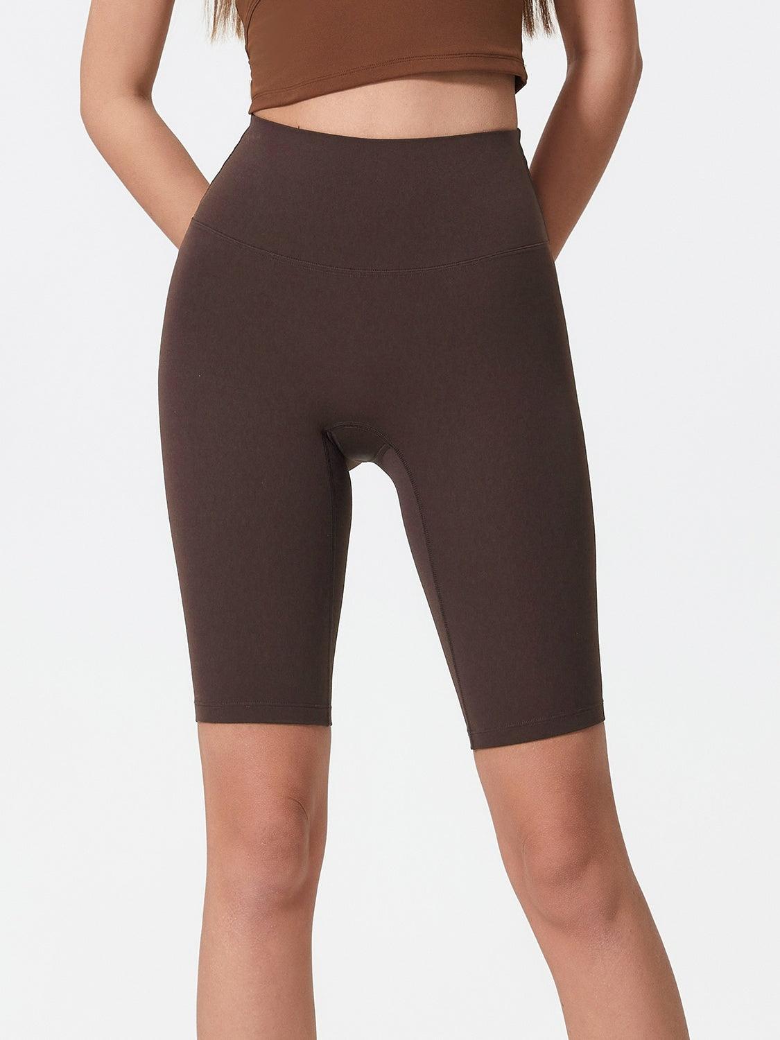 High Rise Wide Waistband Active Shorts - Znvia