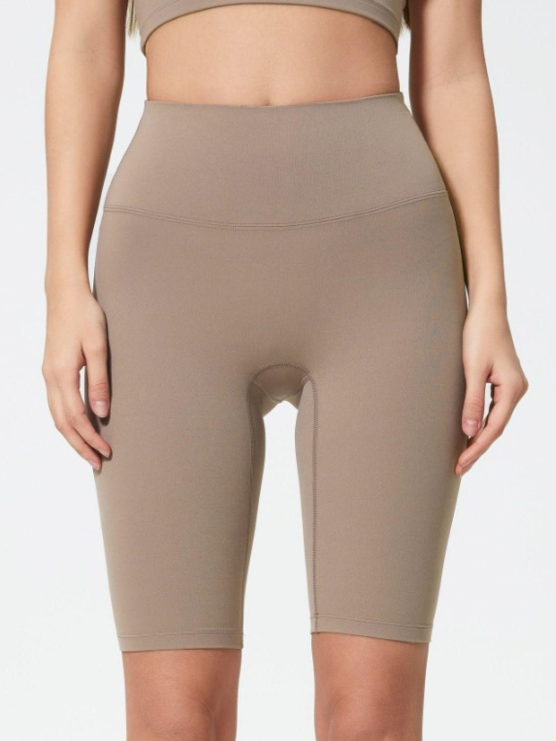 High Rise Wide Waistband Active Shorts - Znvia