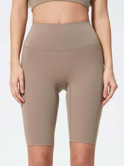 High Rise Wide Waistband Active Shorts - Znvia