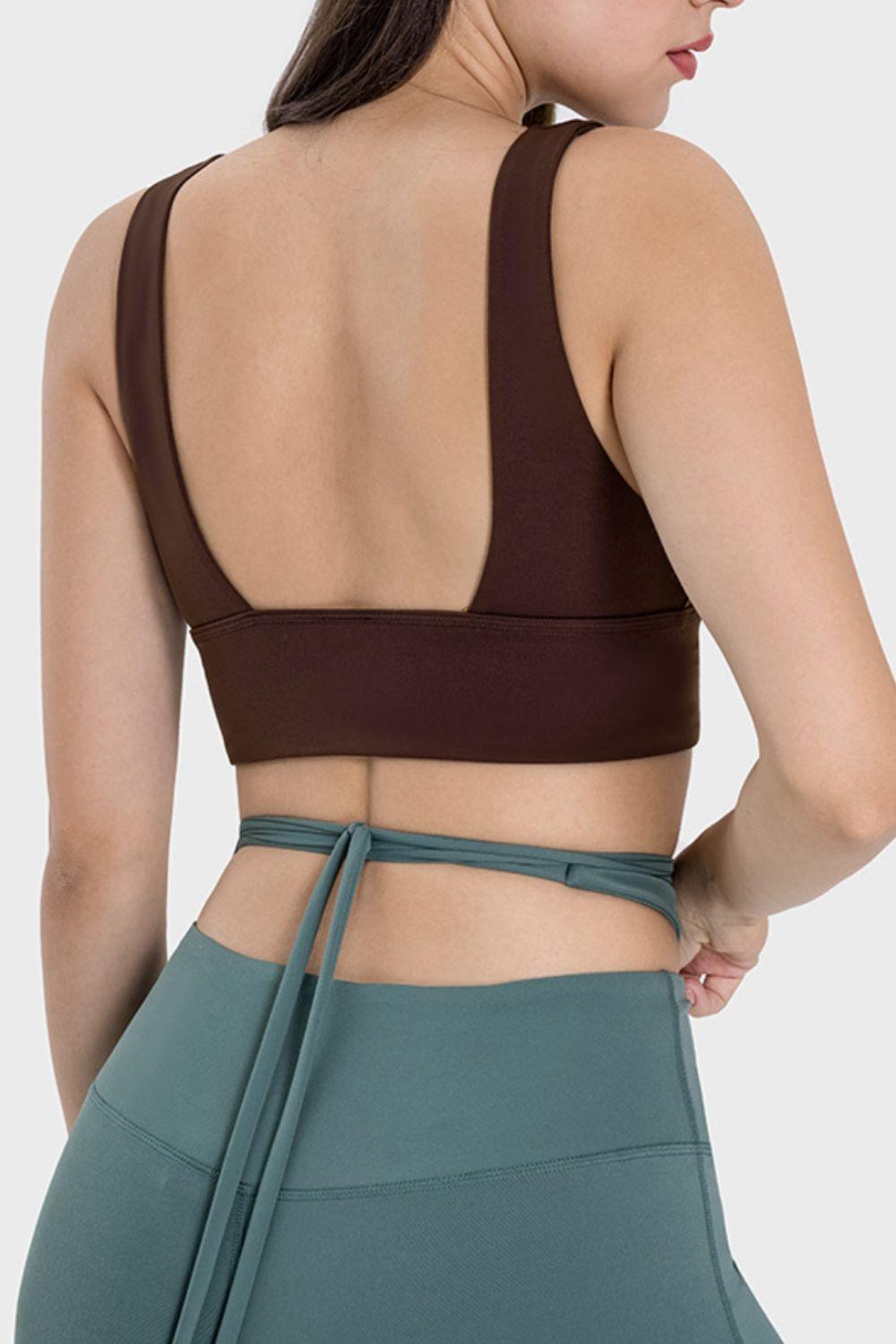 Backless Wide Strap Active Bra - Znvia