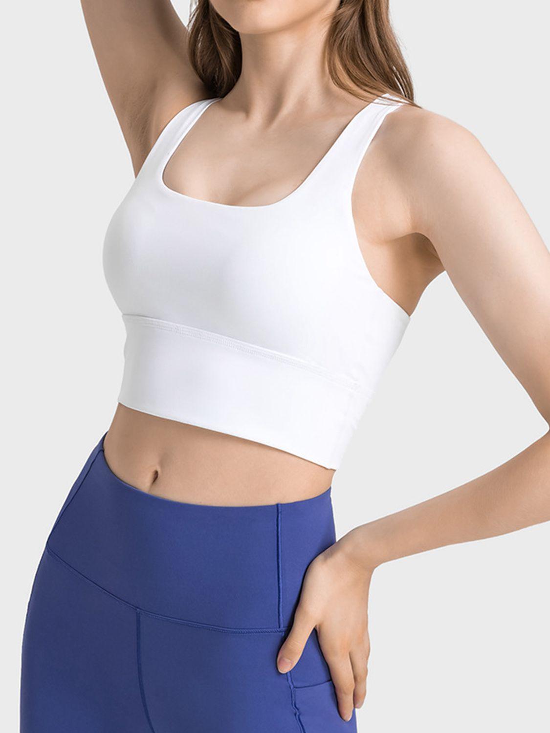 Scoop Neck Crisscross Straps Sports Bra - Znvia