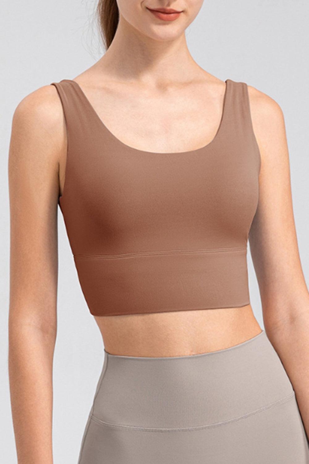 Scoop Neck Wide Strap Active Tank - Znvia