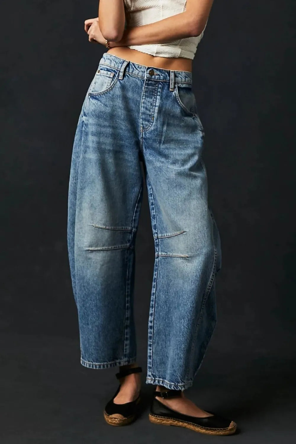 Wide Leg Jeans with Pockets - Znvia