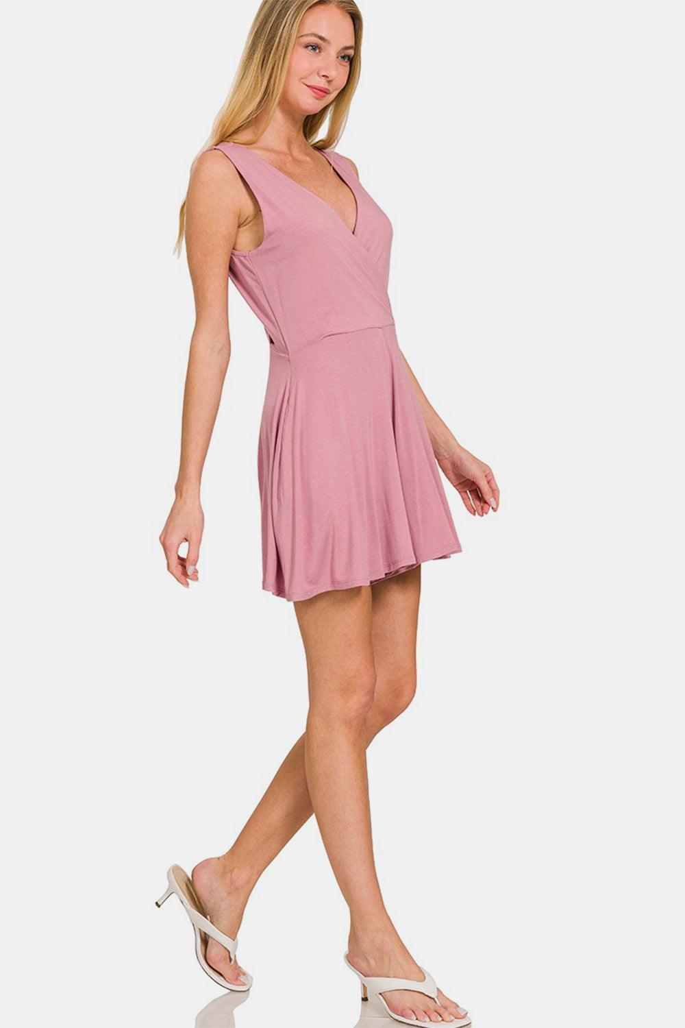 Surplice Neckline Sleeveless Romper – Effortless Chic & All-Day Comfort - Znvia