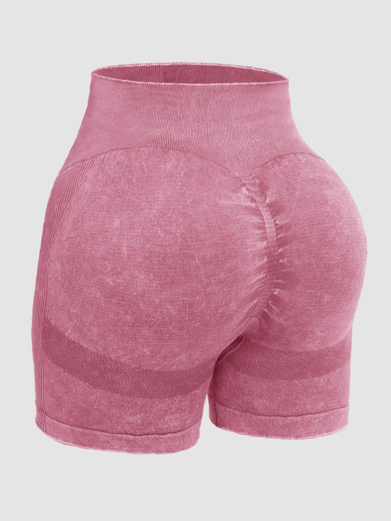Washed High Waist Active Shorts - Znvia