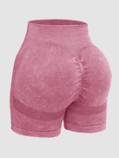 Washed High Waist Active Shorts - Znvia