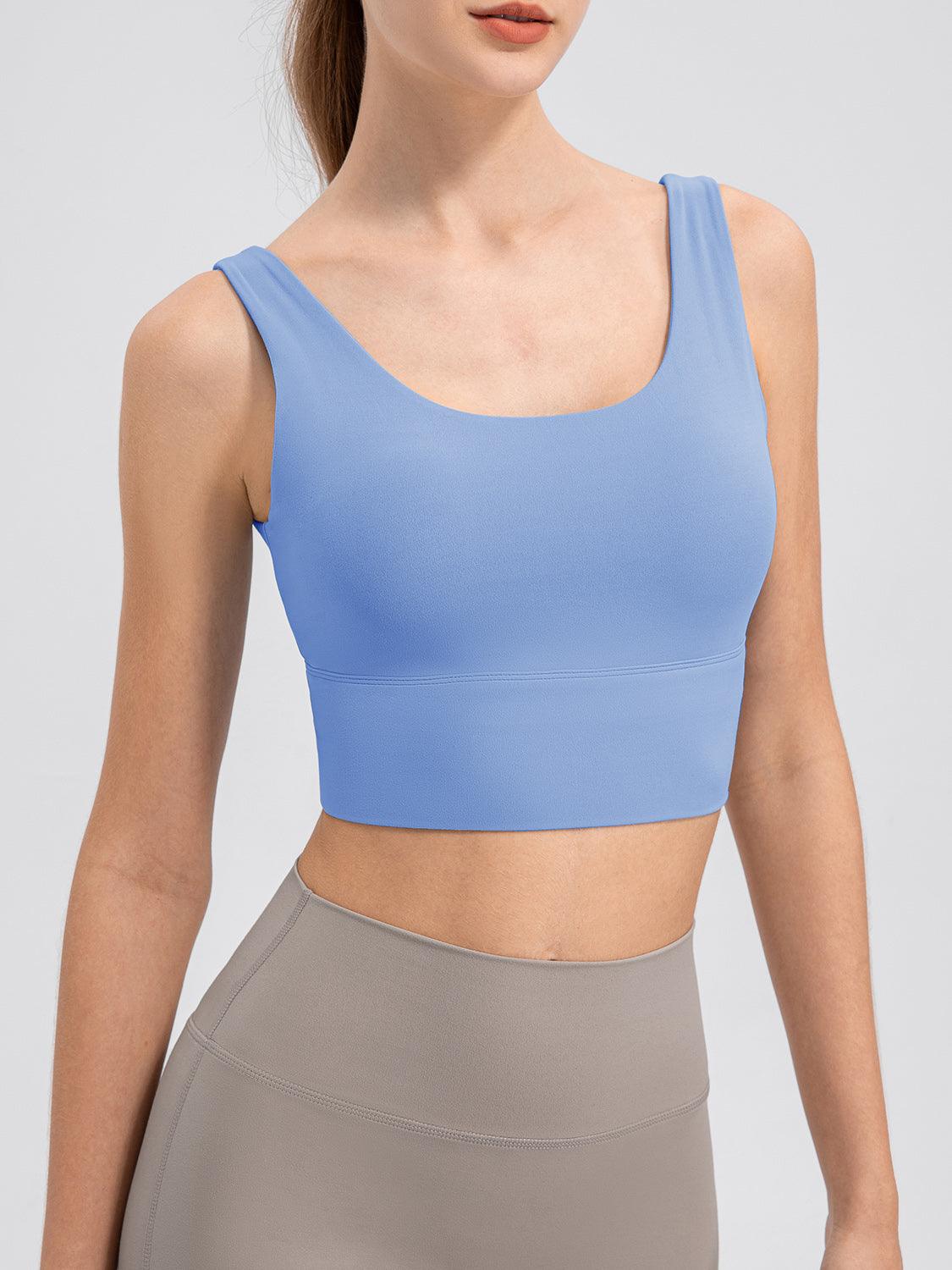 Scoop Neck Wide Strap Active Tank - Znvia