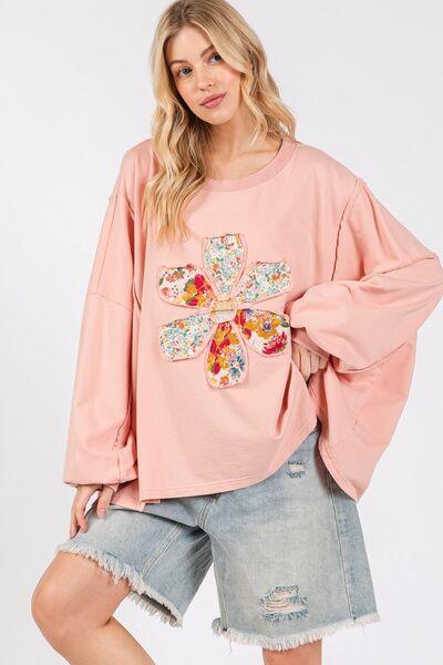 Flower Patch Dropped Shoulder Oversize Top – Relaxed, Trendy & Uniquely Stylish - Znvia