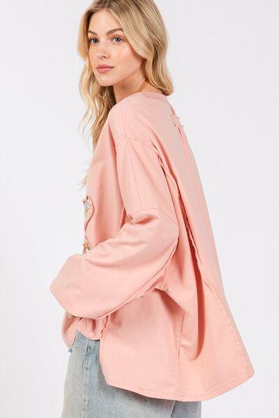 Flower Patch Dropped Shoulder Oversize Top – Relaxed, Trendy & Uniquely Stylish - Znvia