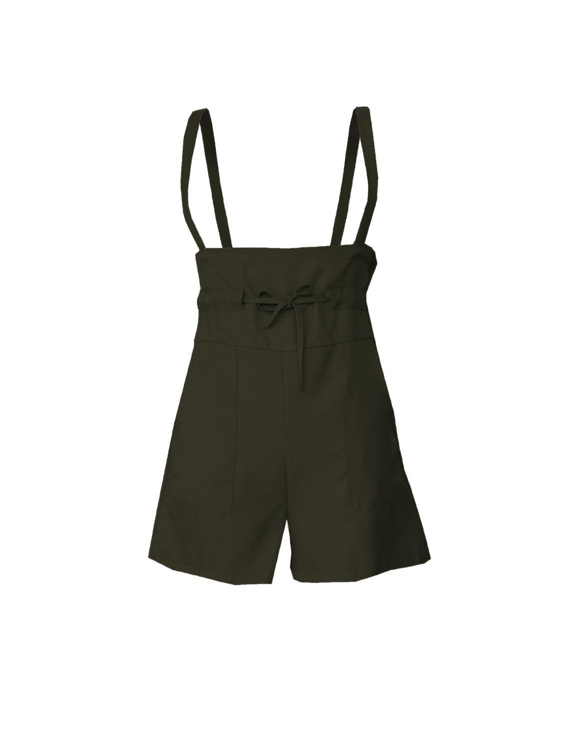 Drawstring Wide Strap Overalls with Pockets – Effortless Comfort & Style - Znvia