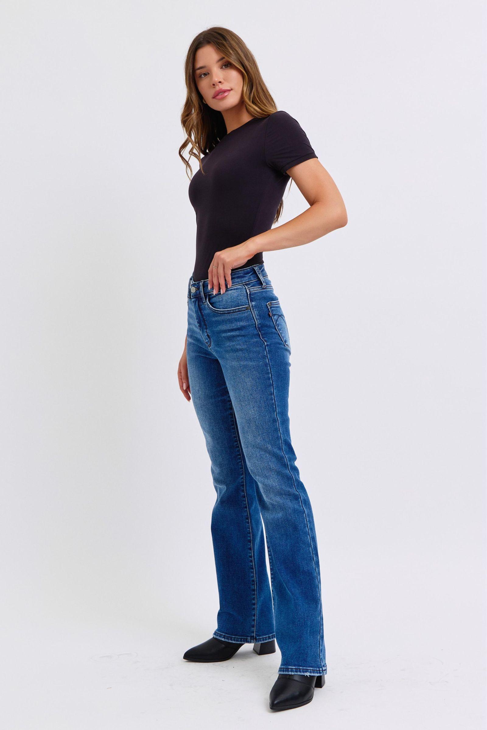 Full Size Run Mid-Rise Bootcut Jeans with Thermal Lining - Znvia