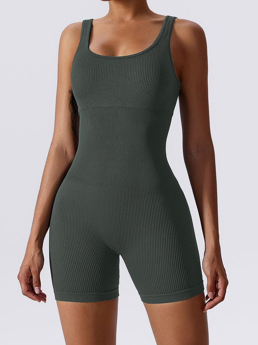 Ribbed Sleeveless Active Romper – Elevate Your Workout & Lounge Game - Znvia