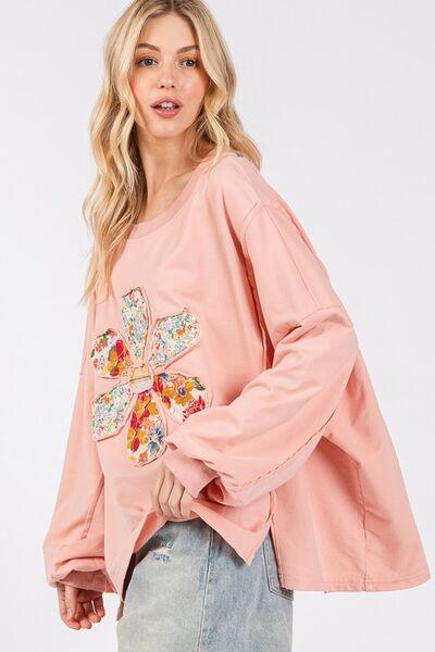 Flower Patch Dropped Shoulder Oversize Top – Relaxed, Trendy & Uniquely Stylish - Znvia