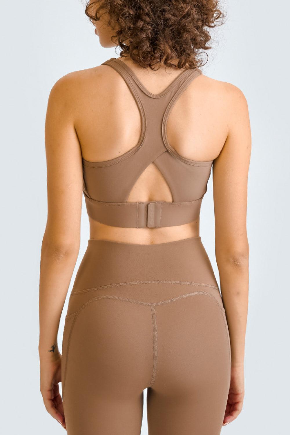 Square Neck Crop Sports Bra - Znvia