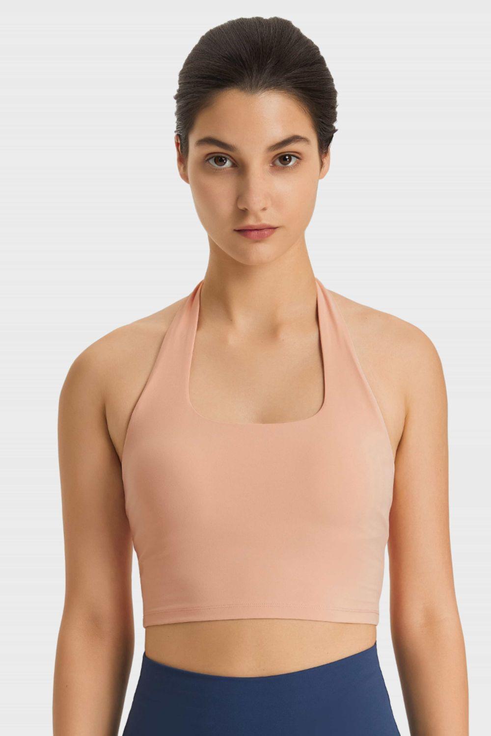 Breathable Halter Neck Sports Bra - Znvia
