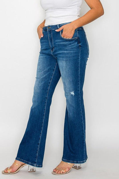 Full Size High Rise Bootcut Jeans with Pockets – Effortless Style, Everyday Comfort - Znvia