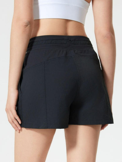 Drawstring Active Shorts with Pockets - Znvia