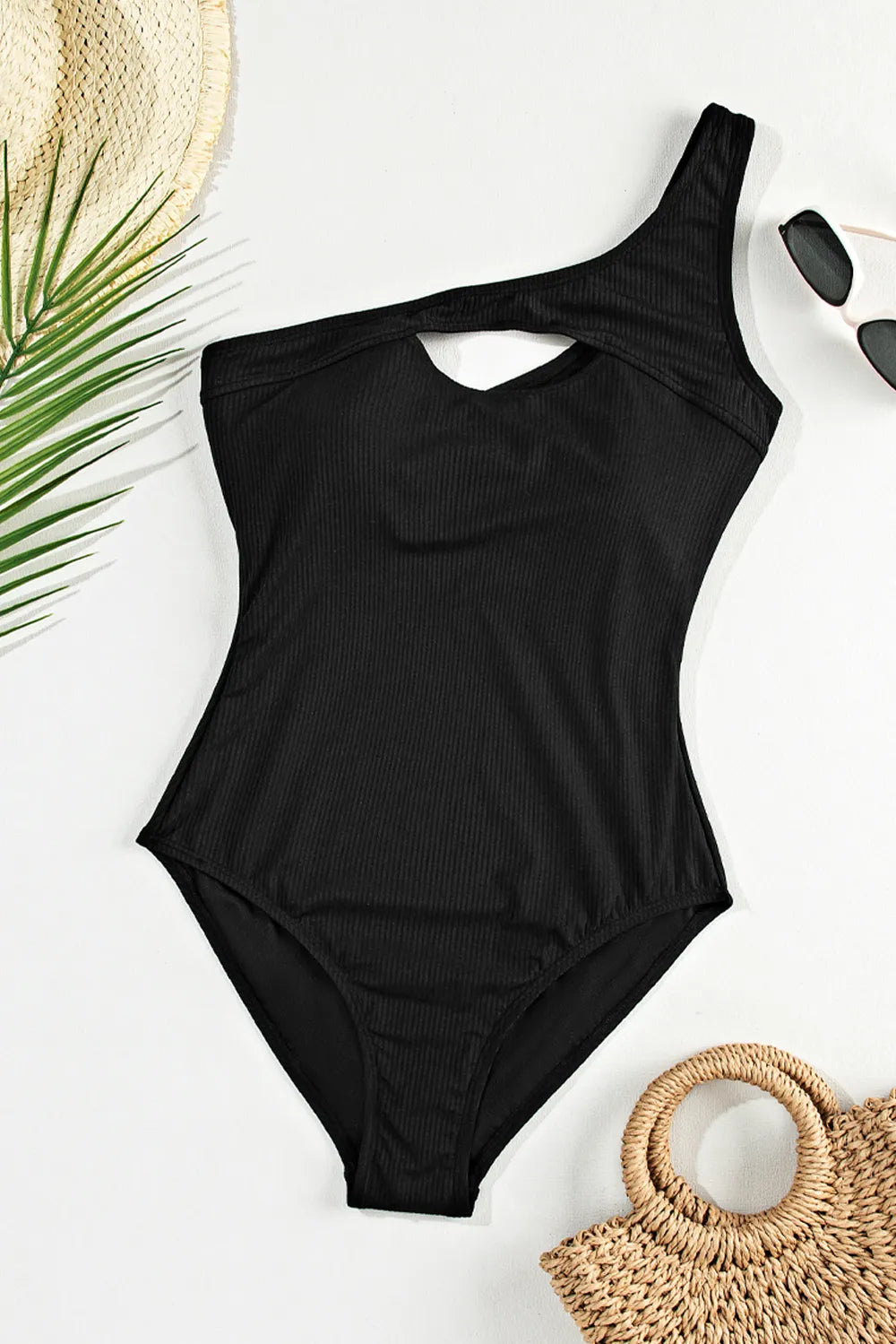 Stylish Cutout One Shoulder Sleeveless One-Piece Swimwear - Znvia