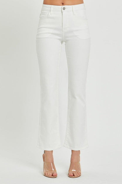 Full Size Mid Rise Bootcut Jeans with Pockets – Where Comfort Meets Style - Znvia