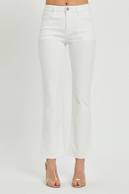 Full Size Mid Rise Bootcut Jeans with Pockets – Where Comfort Meets Style - Znvia