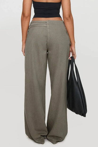 Wide Leg Jeans with Pockets - Znvia