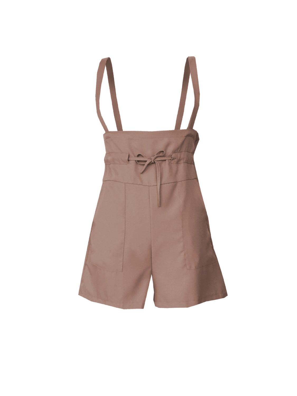 Drawstring Wide Strap Overalls with Pockets – Effortless Comfort & Style - Znvia