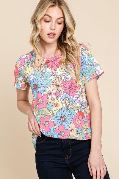 Floral Short Sleeve T-Shirt – Chic, Comfortable, and Effortlessly Stylish - Znvia