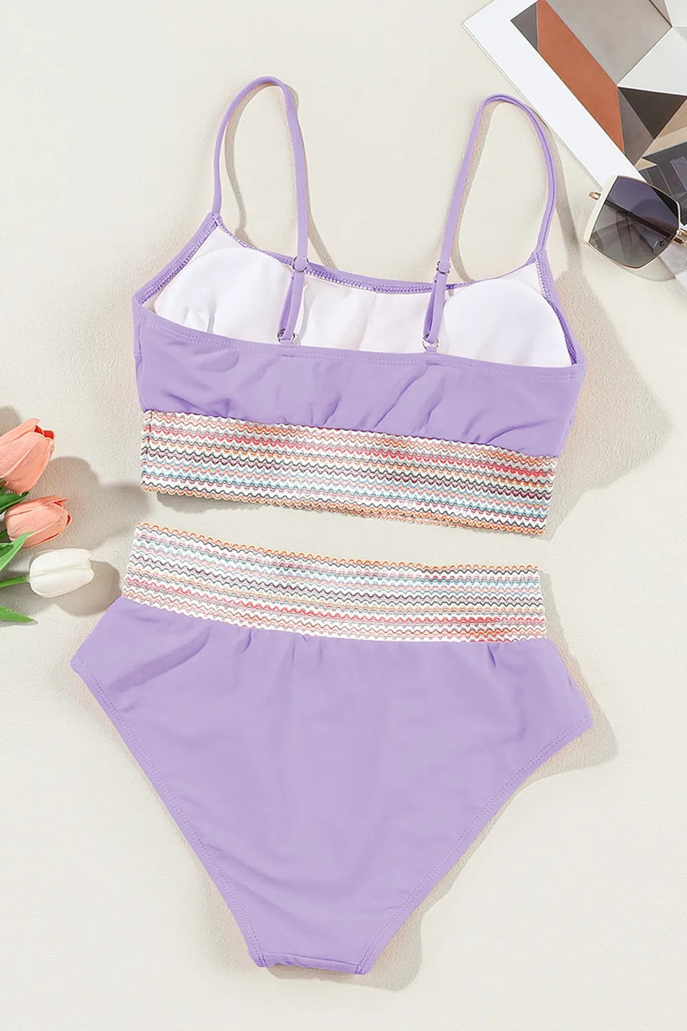 Scoop Neck Spaghetti Strap Bikini Set for Ultimate Comfort - Znvia