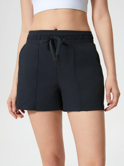 Drawstring Active Shorts with Pockets - Znvia