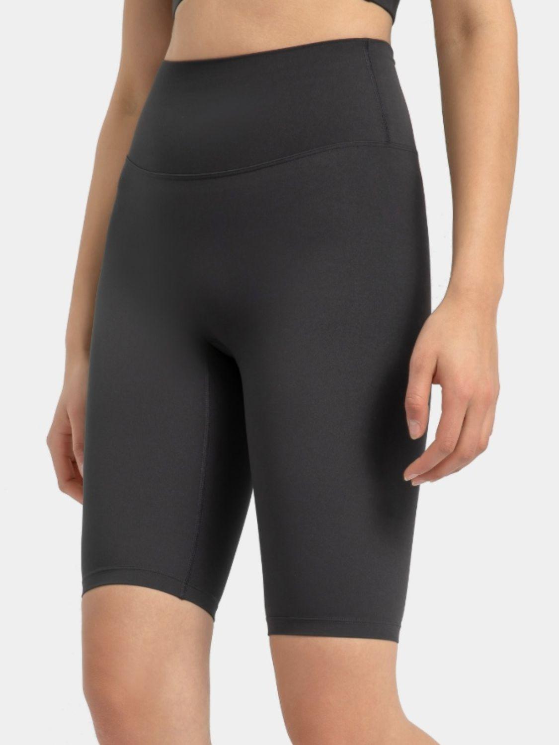 High Rise Wide Waistband Active Shorts - Znvia