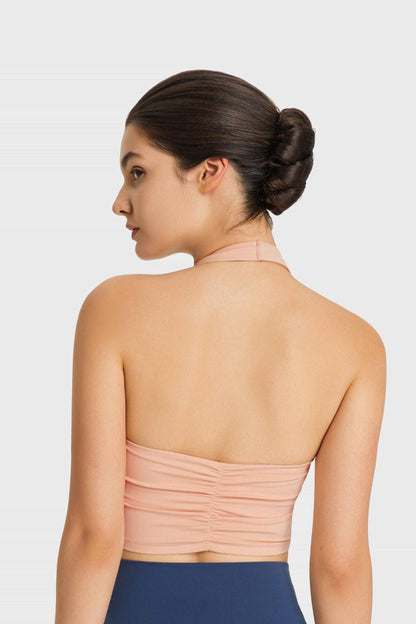 Breathable Halter Neck Sports Bra - Znvia