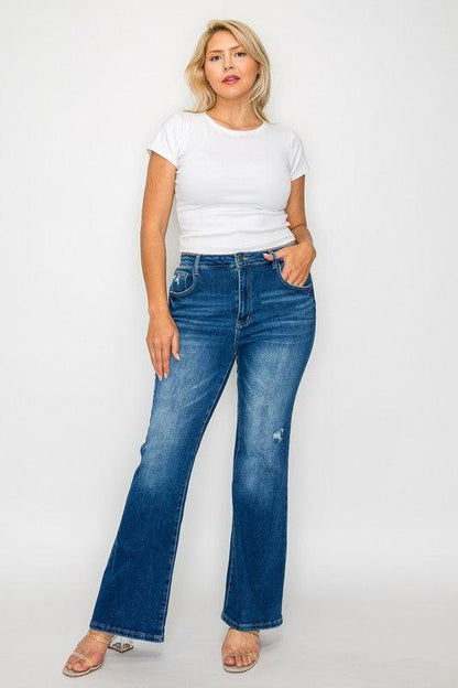 Full Size High Rise Bootcut Jeans with Pockets – Effortless Style, Everyday Comfort - Znvia