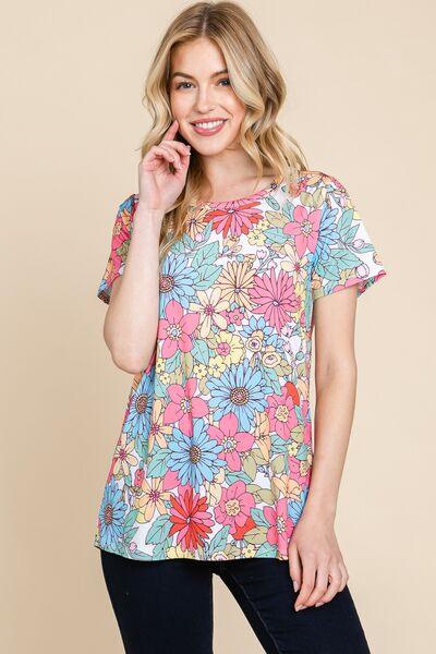 Floral Short Sleeve T-Shirt – Chic, Comfortable, and Effortlessly Stylish - Znvia