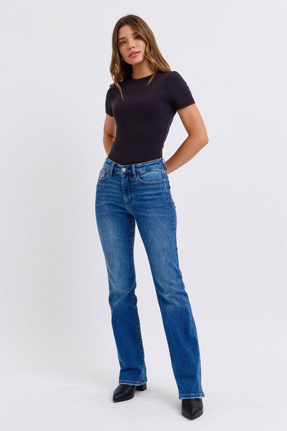 Full Size Run Mid-Rise Bootcut Jeans with Thermal Lining - Znvia
