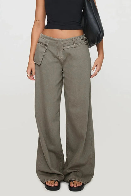 Wide Leg Jeans with Pockets - Znvia