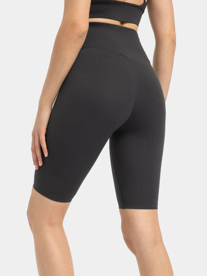 High Rise Wide Waistband Active Shorts - Znvia