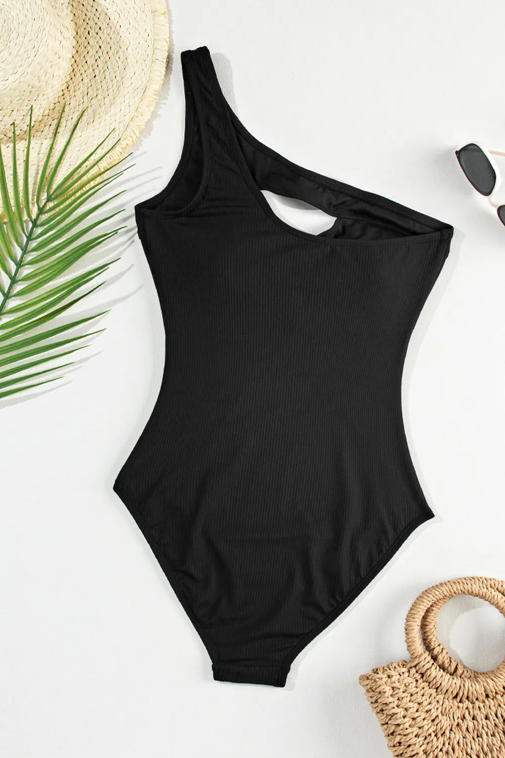 Stylish Cutout One Shoulder Sleeveless One-Piece Swimwear - Znvia