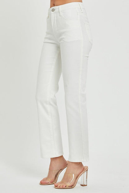 Full Size Mid Rise Bootcut Jeans with Pockets – Where Comfort Meets Style - Znvia