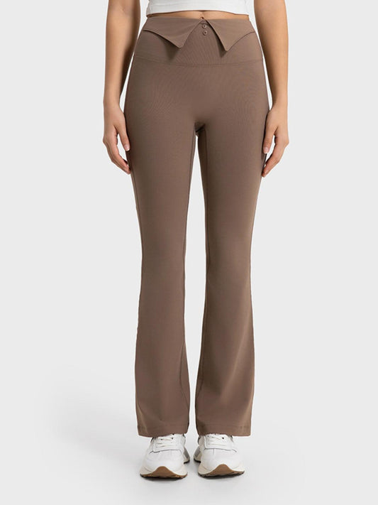 Wide Waistband Bootcut Sport Pants – Your Ultimate Blend of Comfort & Style! - Znvia