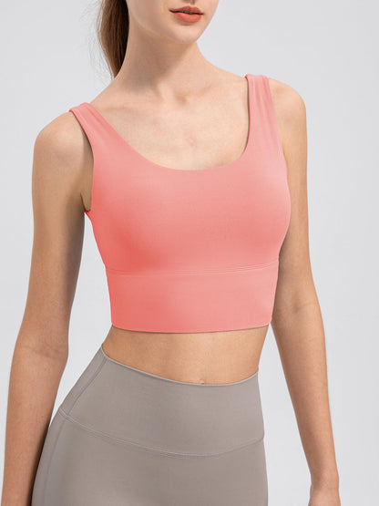 Scoop Neck Wide Strap Active Tank - Znvia