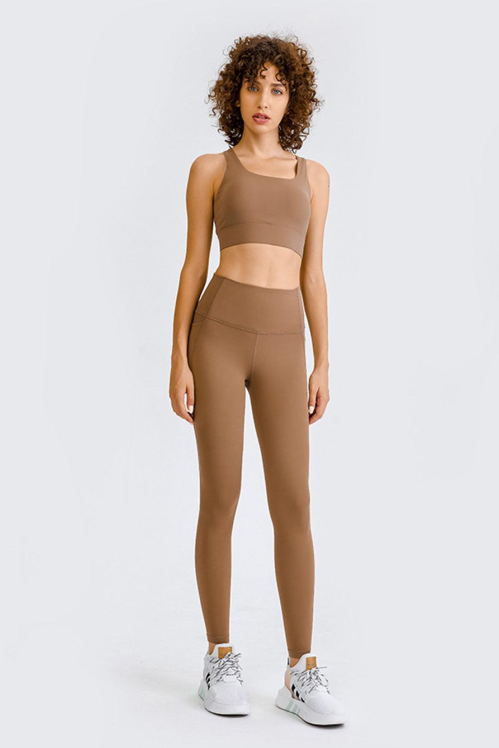 Square Neck Crop Sports Bra - Znvia