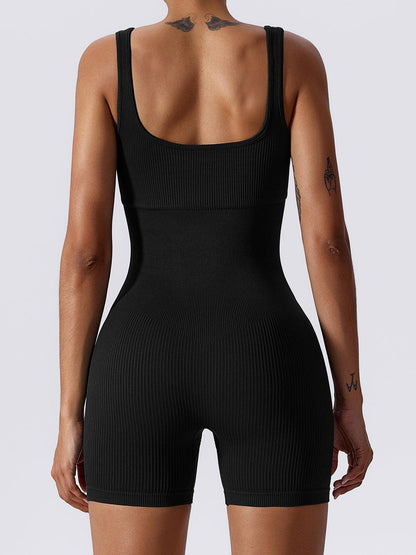 Ribbed Sleeveless Active Romper – Elevate Your Workout & Lounge Game - Znvia